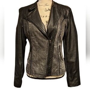 Downtown Coalition Faux Leather Moto Jacket
